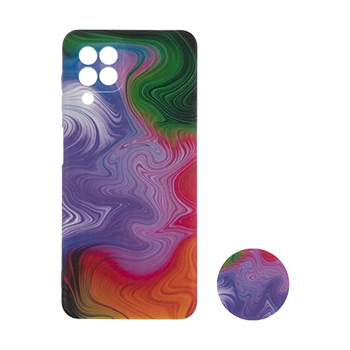 کاور آبرنگی مدل N120 مناسب برای گوشی موبایل سامسونگ Galaxy A22 4G به همراه پایه نگهدارنده